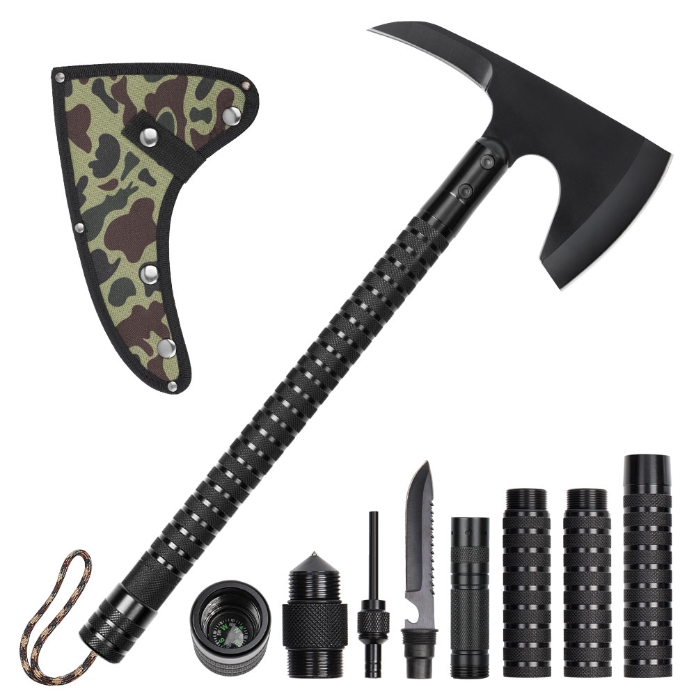 Camping Axe Multi-Tool Survival Portable Folding Hatchet Hammer Hunting ...