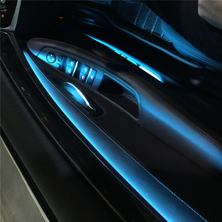 Car LED Interior Blue &amp; Orange Light Decor Atmosphere Door