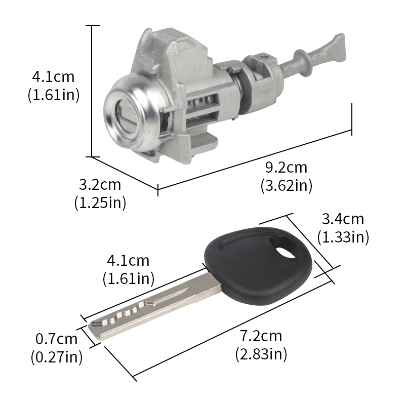 1 Set Door Lock Cylinder Kit With 2 Keys, Replacement For Kia