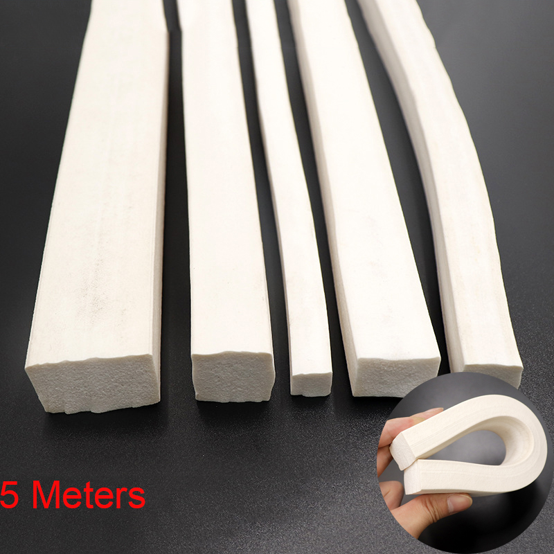 White Silicone Sponge Square Flat Strip Foamed Rubber Doors Windows
