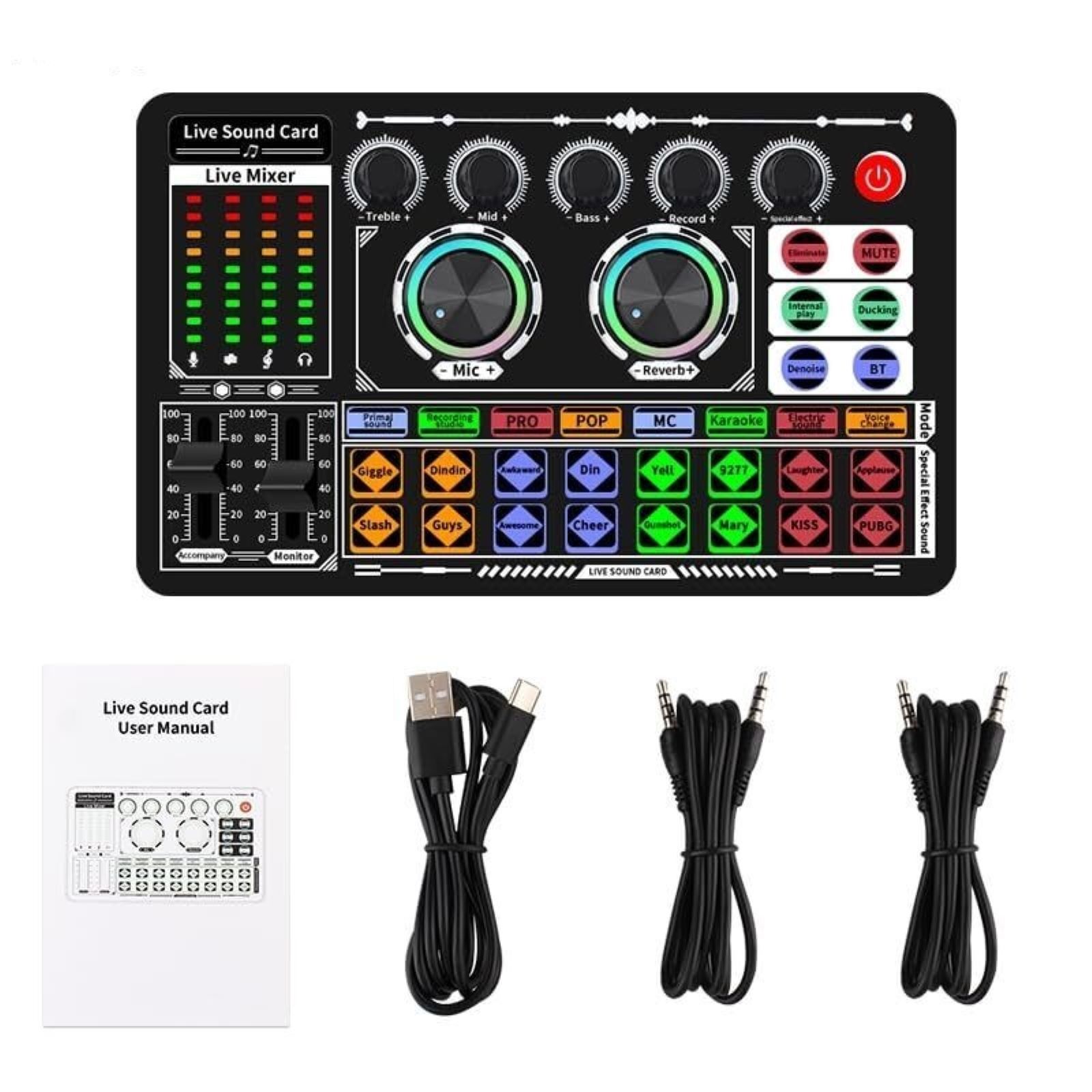 F999 Live Sound Card With Rich Sound Effects Podcast Recording