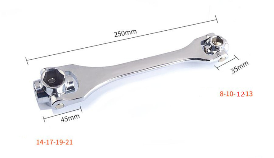 8 in 1 Spanner Socket 8 10 12 13 14 17 19 21mm Wrench Hand Tool Universal