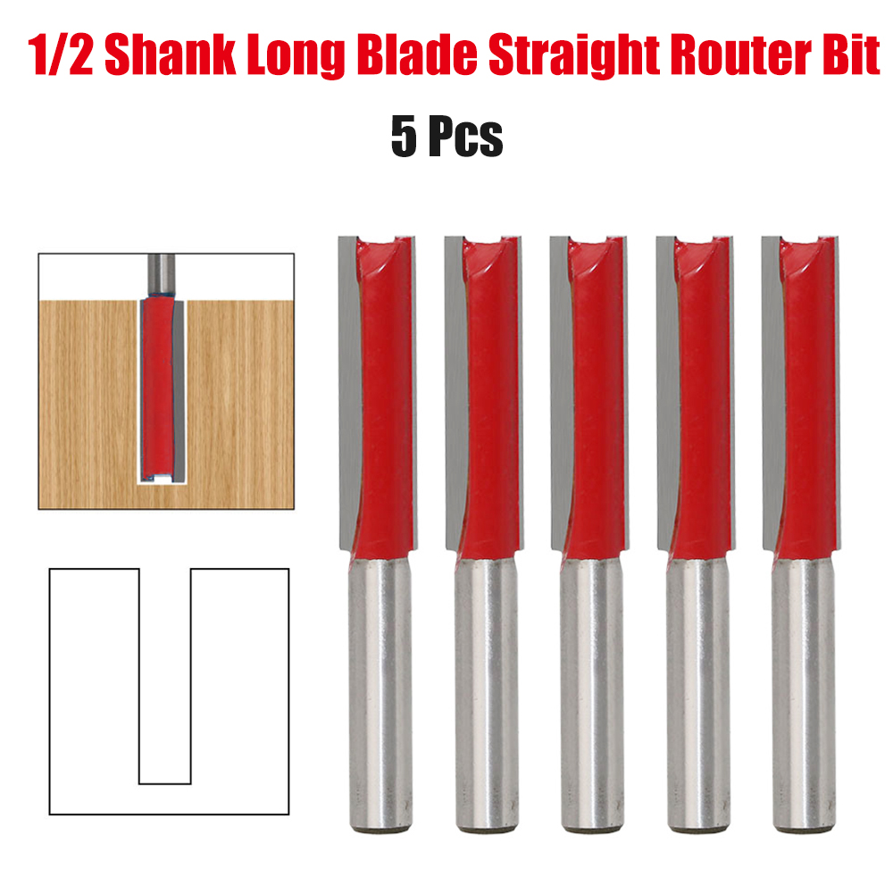 5 x 1//2/" Worktop Router Cutter Bit TCT Straight 1//2/" x 2 1//2/" Twin Flute Kitchen
