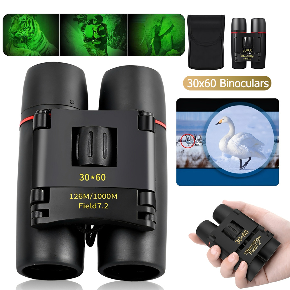 Binoculars 30x60 Zoom Outdoor Travel Compact Folding Telescope