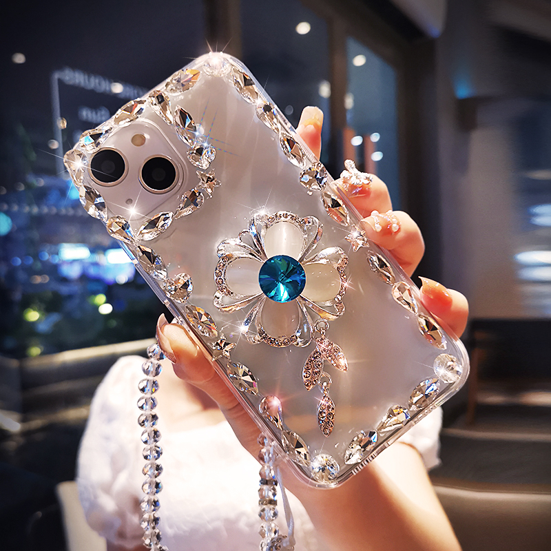 For iPhone 13 Pro Max 14 12 11 XS XR Cute Crystal Diamond