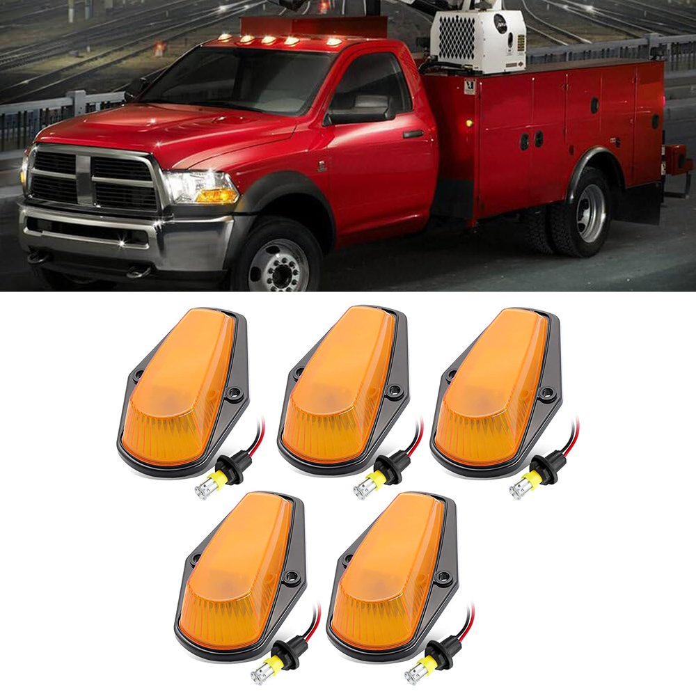 WINETIS Clear Roof Cab Marker Lights Top Clearance Running Light W/ 168 Amber LED