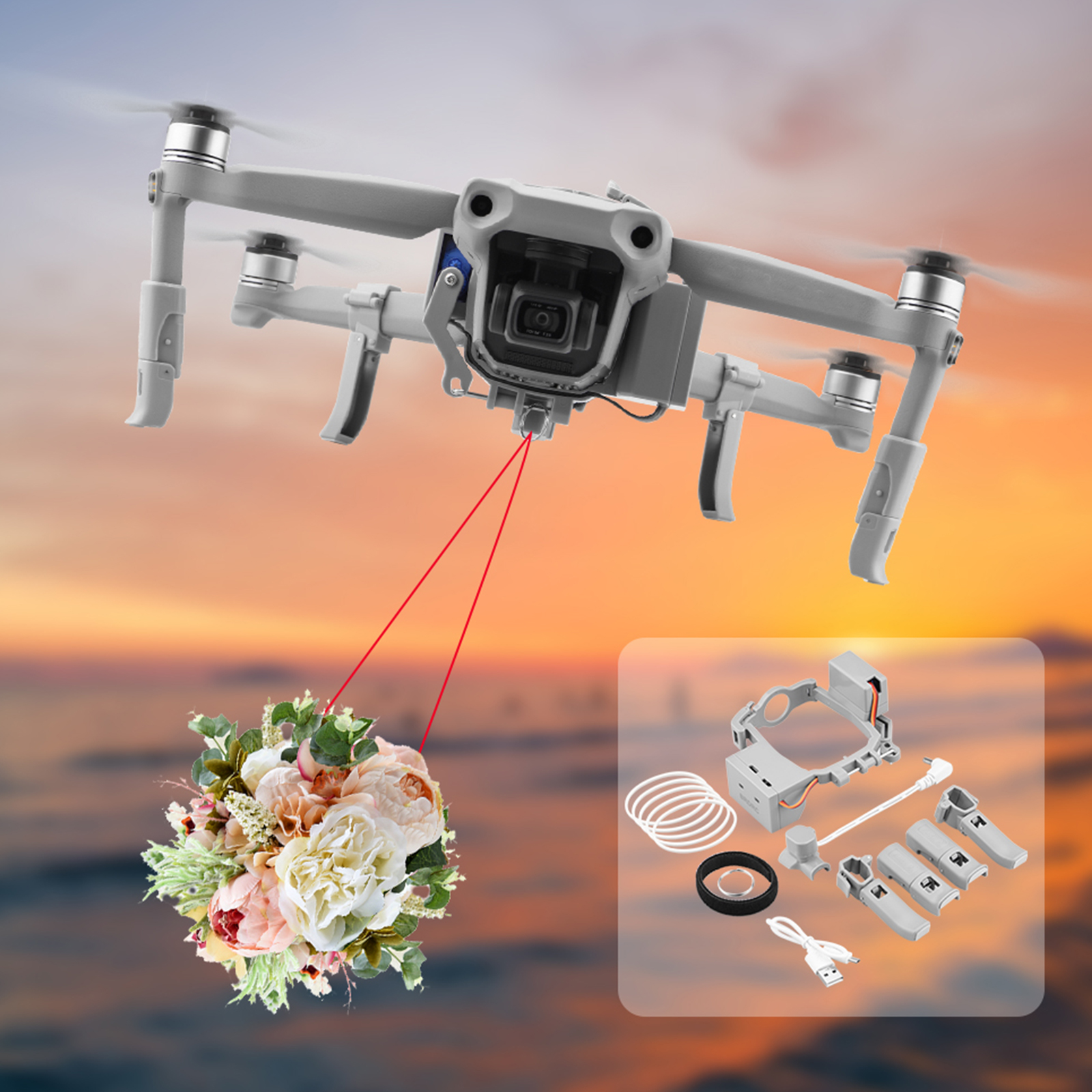 Airdrop Air Thrower Delivery Dropping Gift System Kits For DJI Mavic