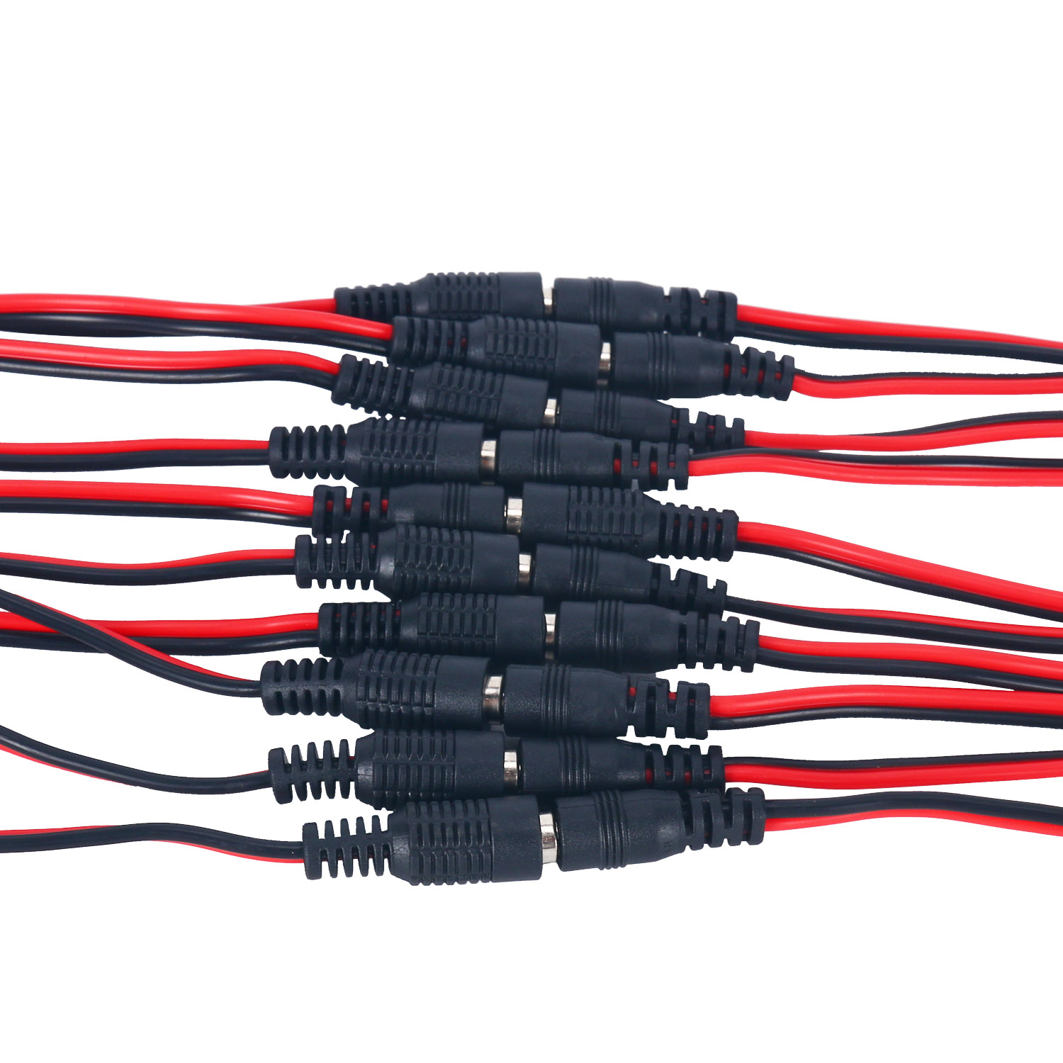 20Pack 12V DC Power Pigtail Male & Female Cable with 2.1mm x 5.5mm