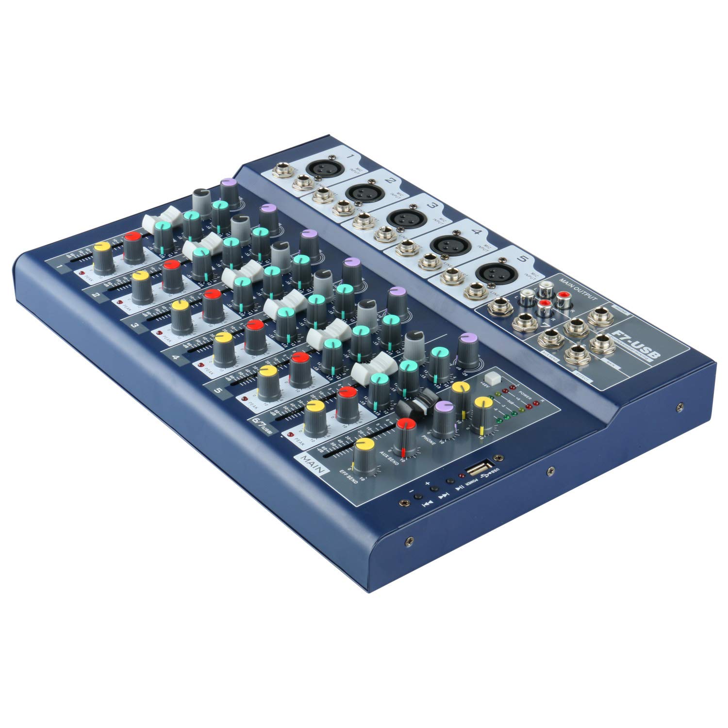 Bluetooth 7 Channel USB Digital Mixing Studio Audio Sound Mixer Console