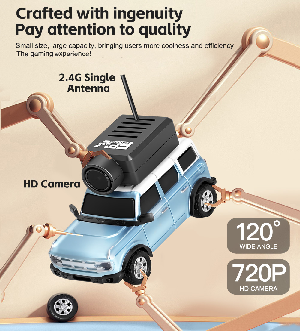 WLtoys 6405 RC 1/64 Mini HD Camera 2.4G 720P FPV Racing Car APP