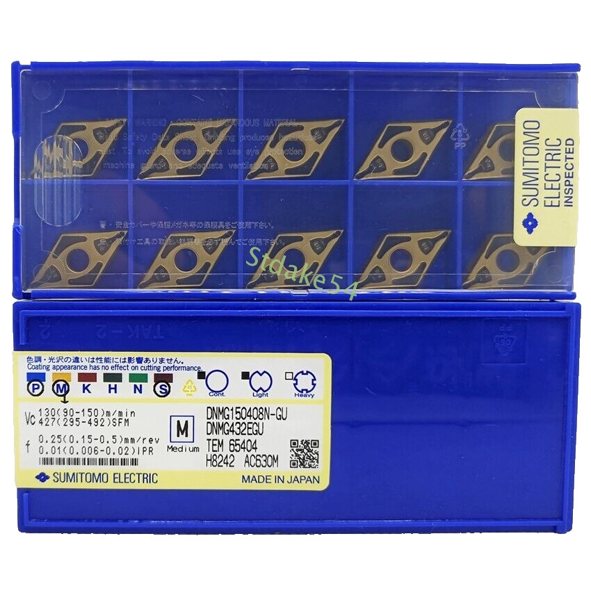 Gcorporation 33πディープ DNMG150408N-GU AC630M DNMG432 Original SUMITOMO, 10pcs CNC