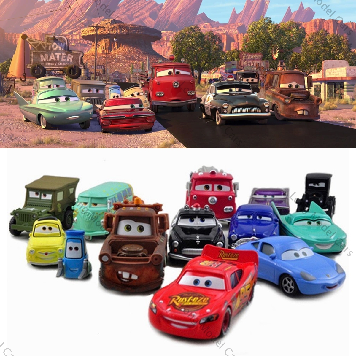 Disney Pixar Cars - Radiator Springs - McQueen Mater Sally Die