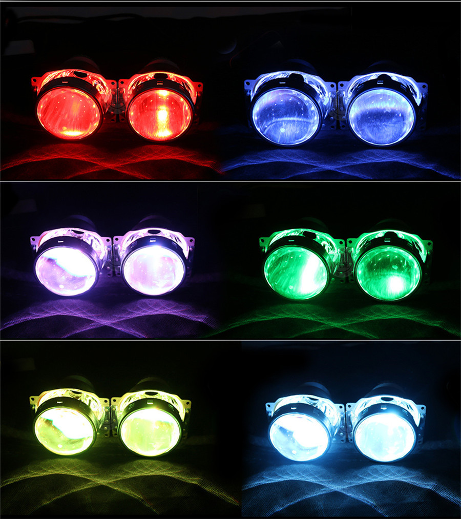 2x RGB Demon Devil Eyes LED Wireless App Control fpr Car SUV Headlights ...