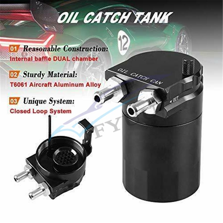 Auto Oil Catch Tank Kann Universal Auto L Lagertank Mit Luftfilter Baffled,  300 Ml (schwarz)