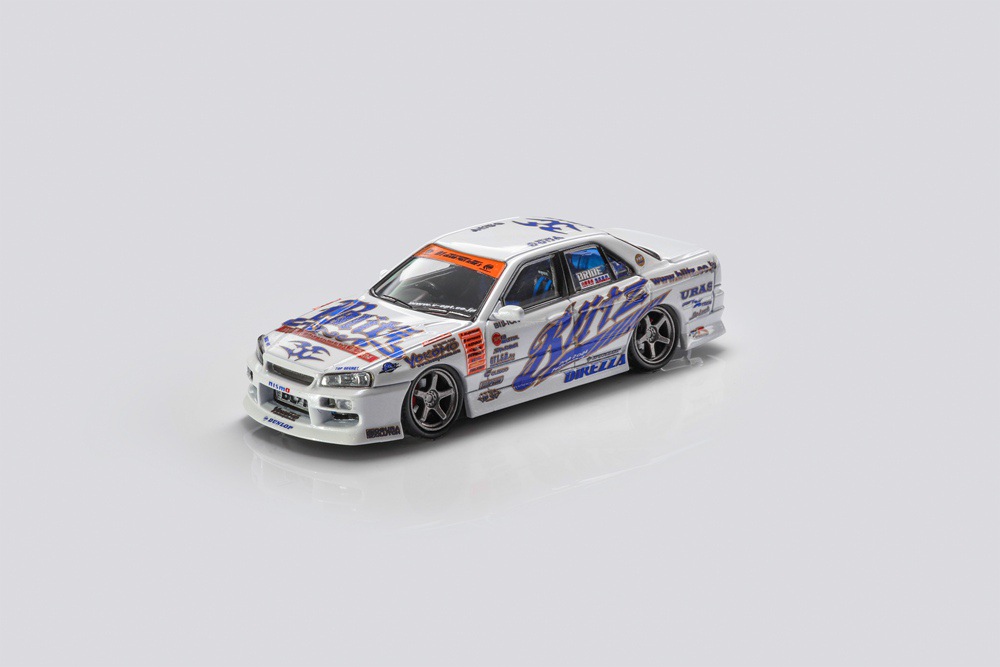 ミニカー 1/64 D1GP URAS BLITZ SKYLINE ER34 MORTAL 1:64 NISSAN SKYLINE ER34 URAS D1GP BLITZ DUNLOF