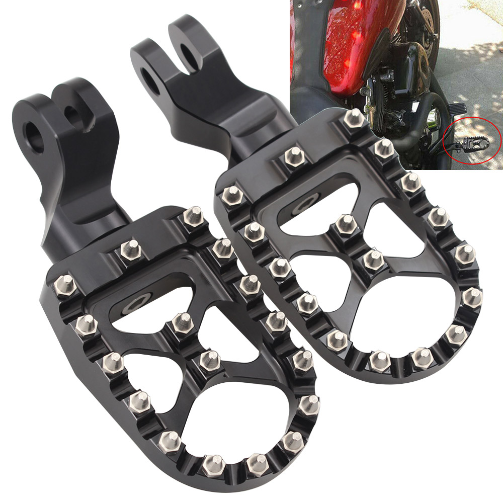 Black MX Style Wide Front Foot Pegs Footrests For Triumph Scrambler ...