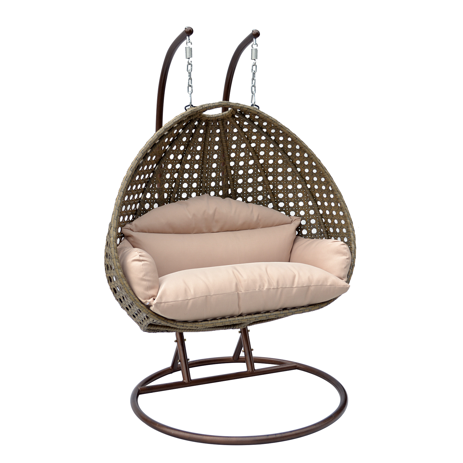 2 Person Wicker Egg Basket Swing Chair Patio Outdoor Furniture Hanging