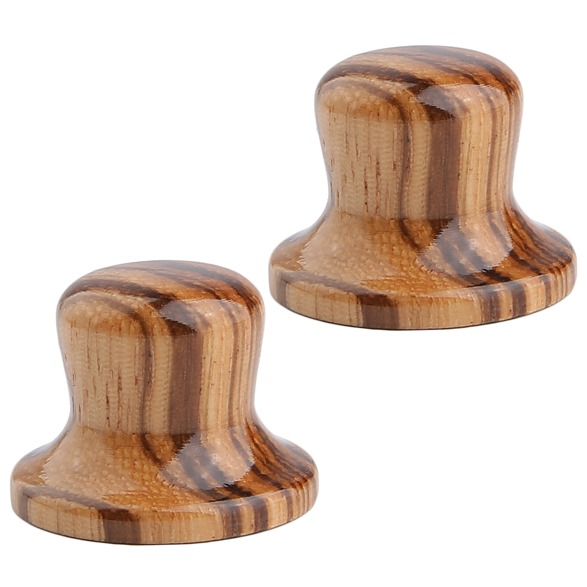 *NEW 2 Wood Bell CONTROL KNOBS for Gibson Les Paul Strat Push On Zebra