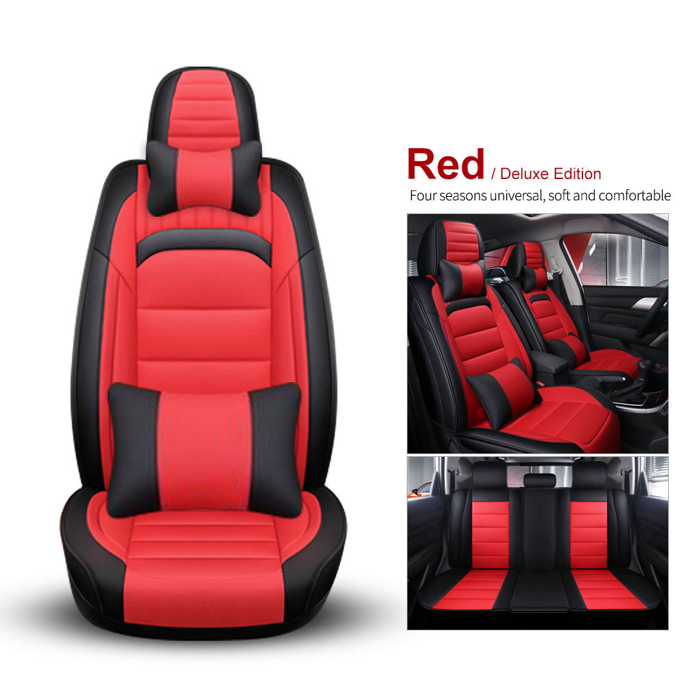 Full Set Car Seat Cover 5 Seats Suv Sedan Frontrear Top Microfiber Leather 7pcs Ebay