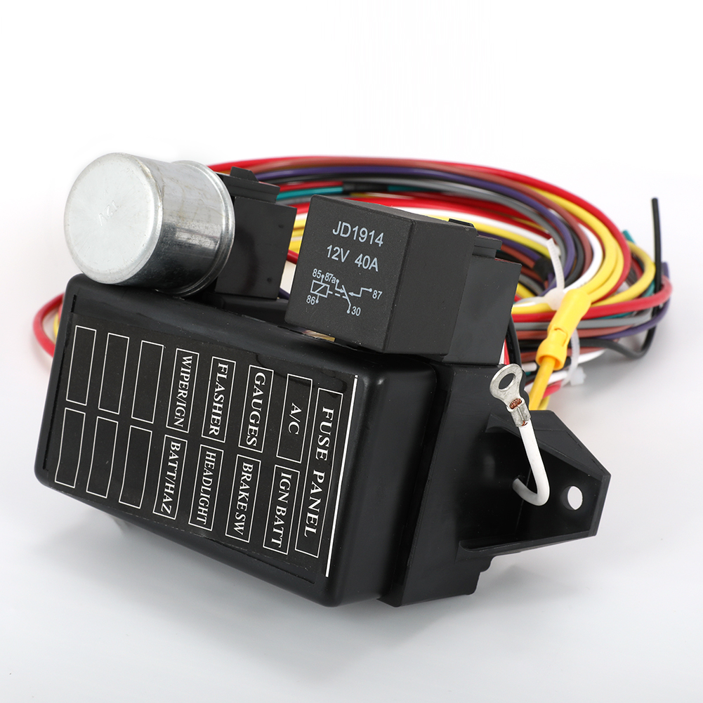 8 Circuit Basic Wire Harness Fuse Box Street Hot Rat Rod Wiring Car