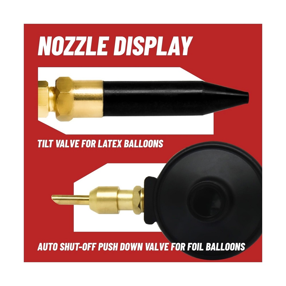 Rubber Inflator Tilt Valve And Helium Air Nozzle Easy To Use Balloon...