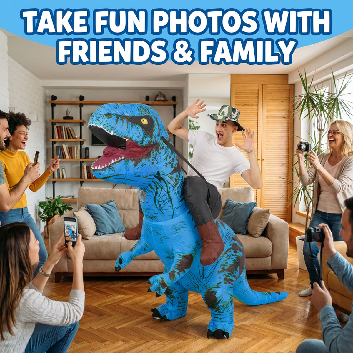 T-Rex inflatable costume product view 14