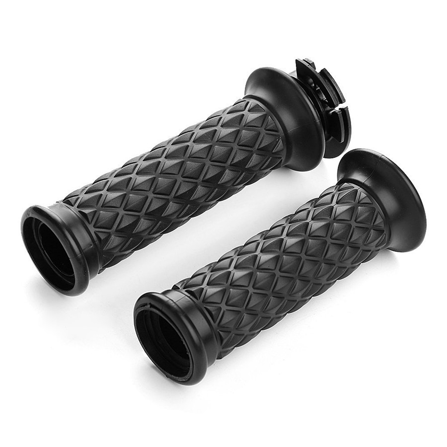 One Pair Black Motorcycle Bike 7/8" Handlebar Rubber Hand Grip Cover