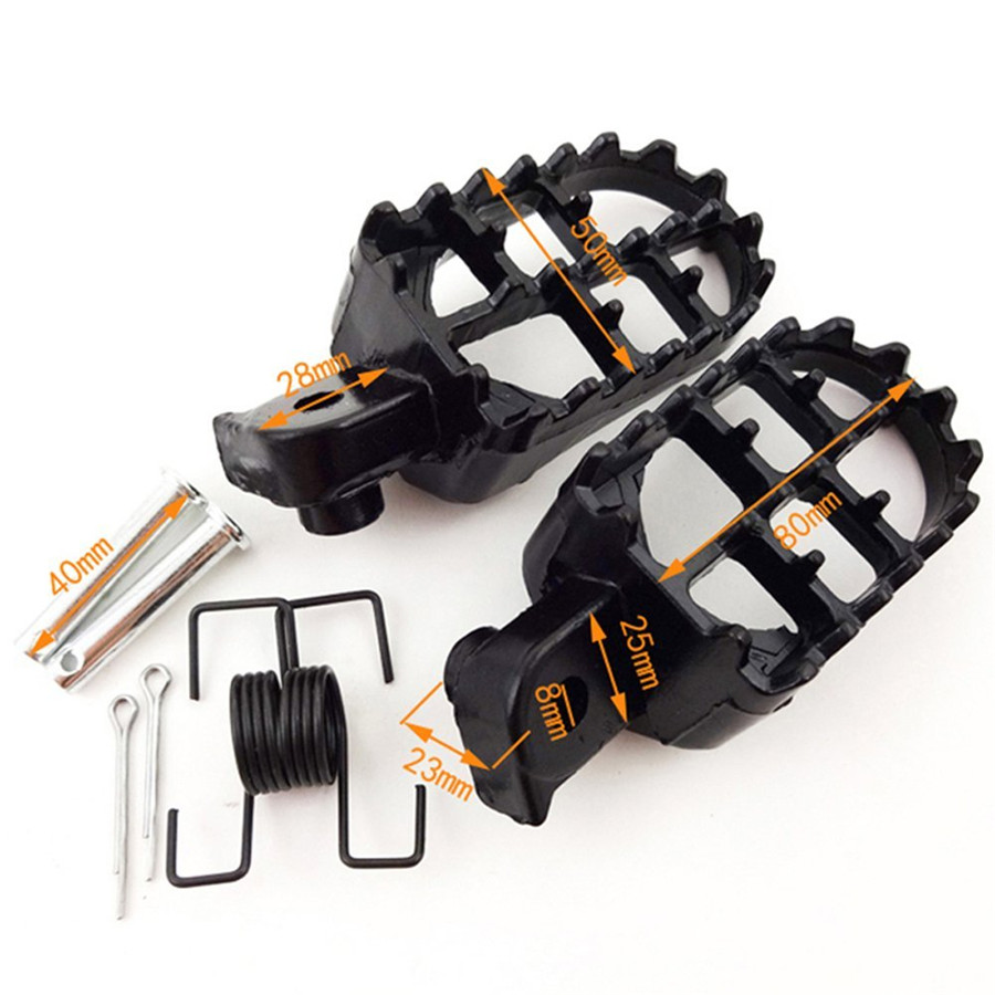 Aluminum Motorcycle Foot Pegs Footrest Black For Honda CR CRF Yamaha