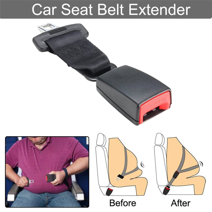 2Pcs 23cm Black Universal Auto Car Seatbelt Safety Seat Belt Extender Extension