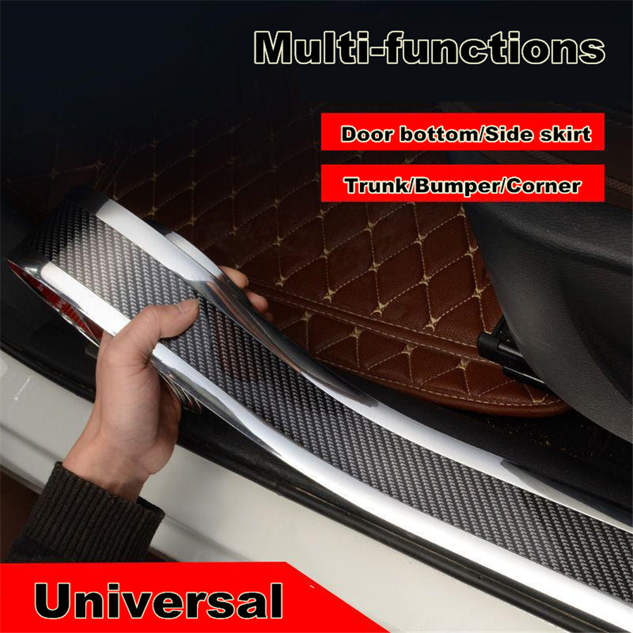 2 5m Car Sticker Carbon Fiber Rubber Diy Door Sill Protector Edge