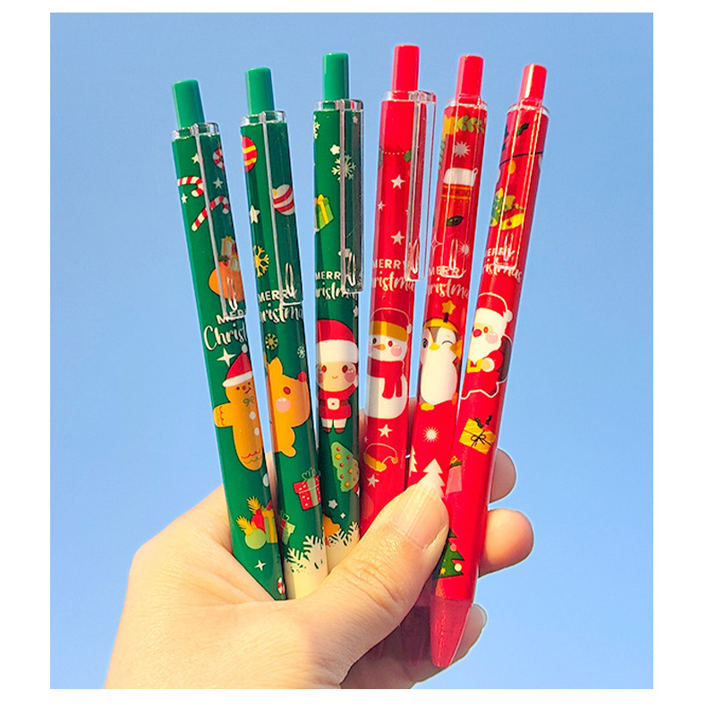 7Pcs School Christmas Black Gel pen Homework Describing Mentality Funny Pens  Glitter Pen Office Ballpoint Pen