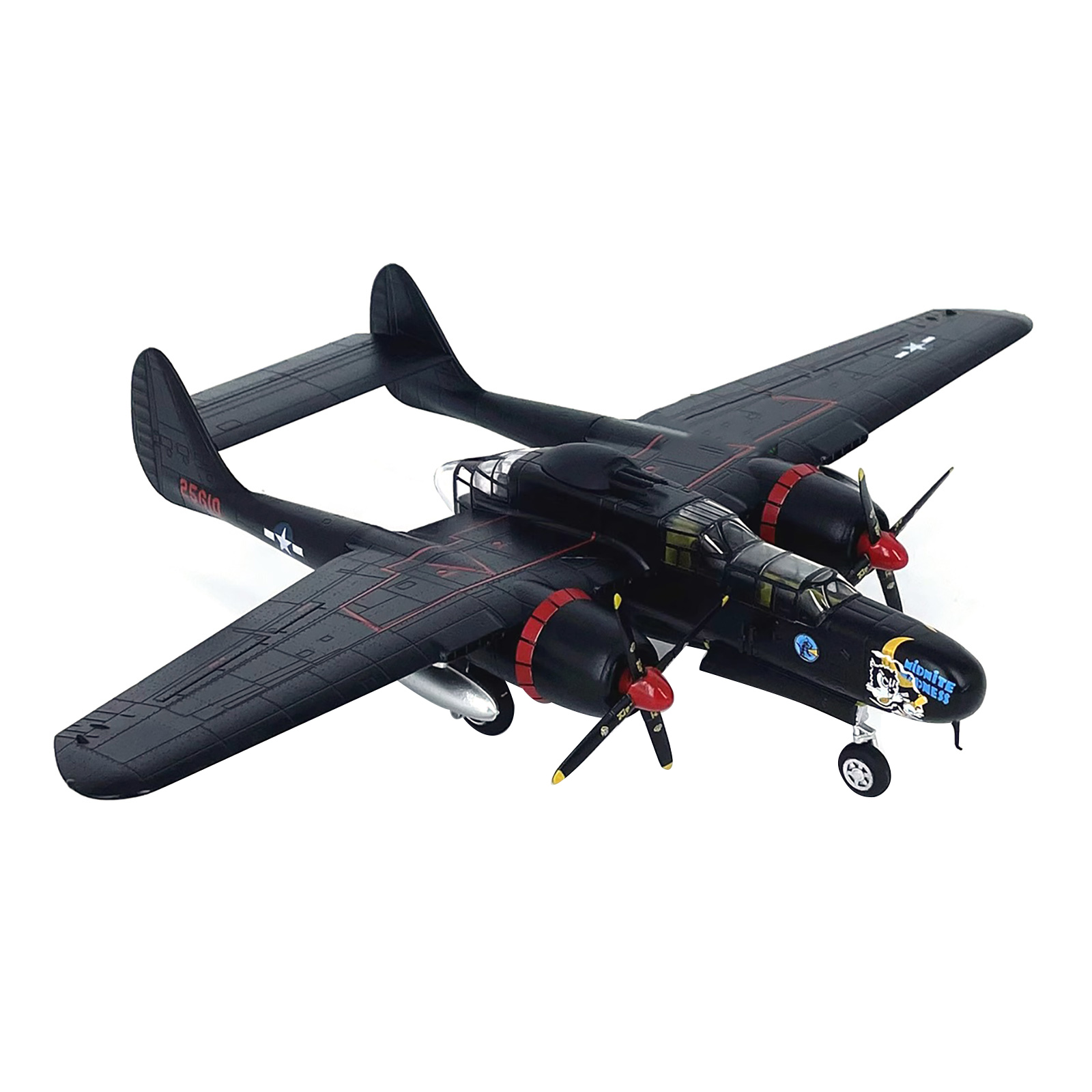 1/72 Scale WWII USA Air Force P-61B Black Widow Fighter Plane