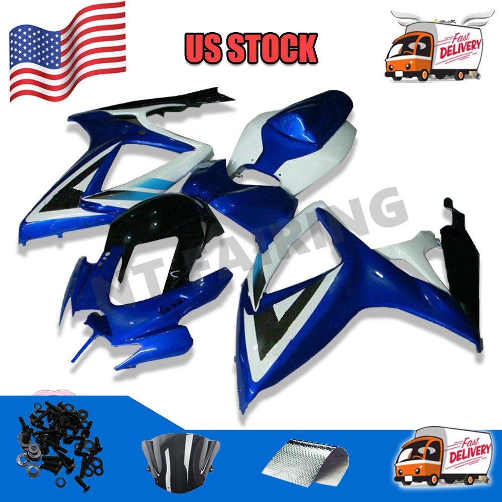 Injection Blue White Fairing Fit for 2006 2007 GSXR 600 750
