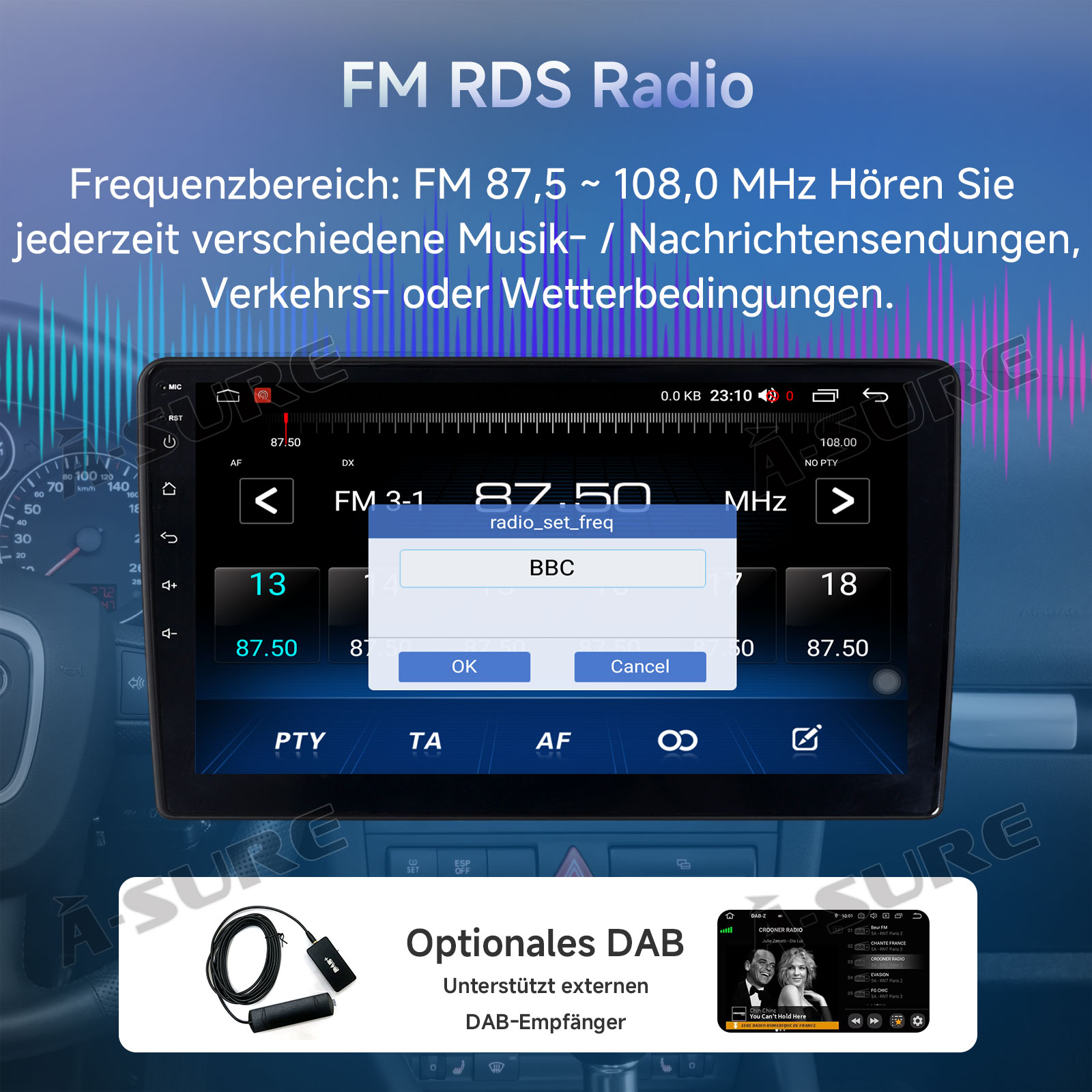 Android 14 4+64GB CarPlay Autoradio GPS RDS Für Opel Vivaro B