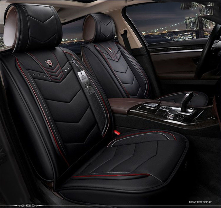 Luxury 5 Sits Car Front Rear Seat Leather Seat Cover Cushion 6D Full Surrounded