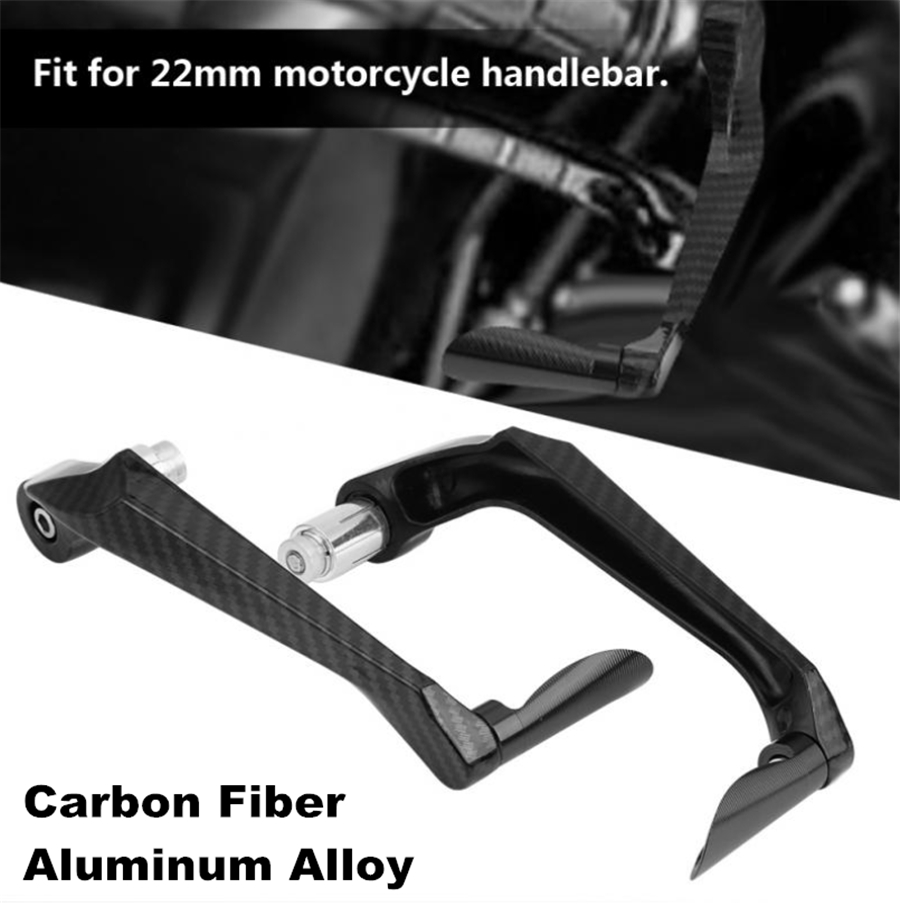 7/8in Motorcycle Handlebar Brake Protector Black Rod Aluminum Alloy Fitting