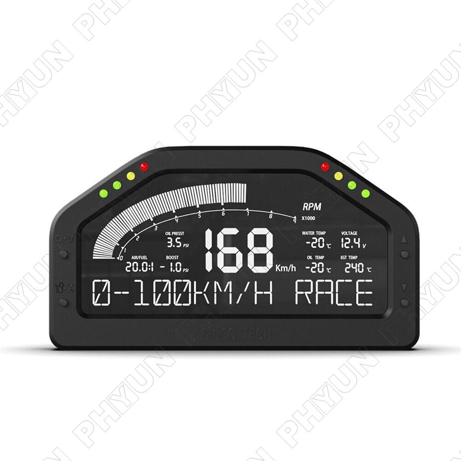 テロン Car LCD Screen Dashboard Racing Gauge RPM Speed Volt Display