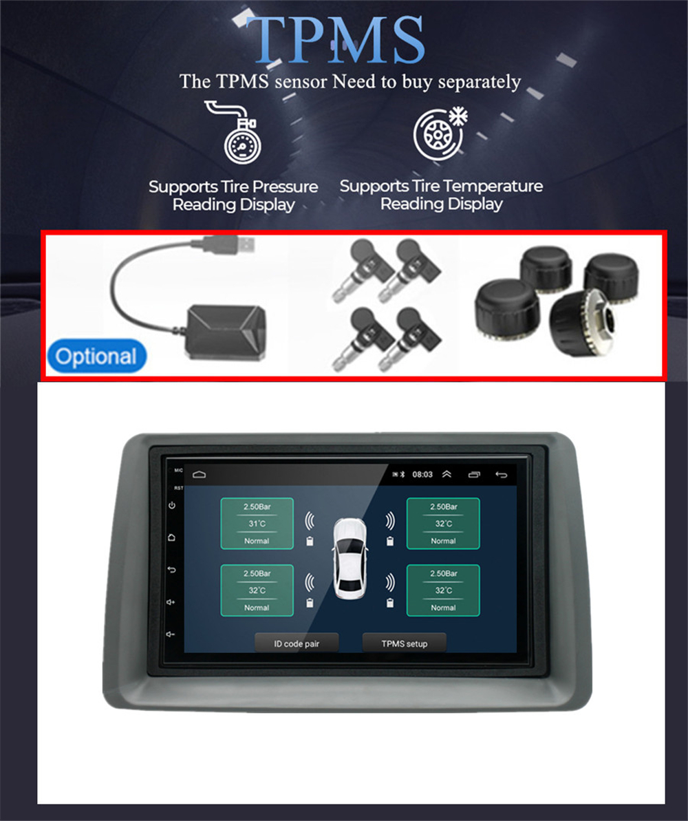 Autoradio per FIAT Panda 2a - 1Din 7Pollici, Android, Motorizzato, GPS,  WiFi, Radio, Bluetooth, FM, SWC, PlayStore