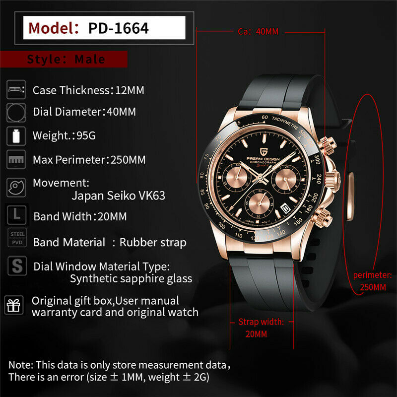 Pagani Design Orologi da Uoo Giapponese NH34 Autoatico GT Orologi