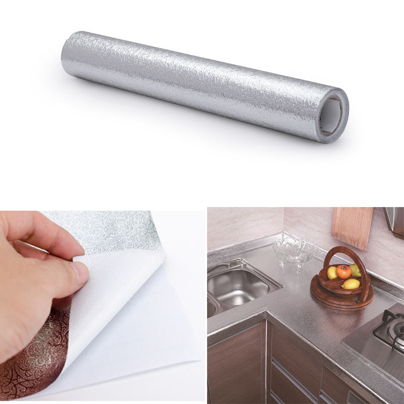 Self Adhesive Waterproof Oil Proof Aluminum Foil Sticker Roll Kitchen