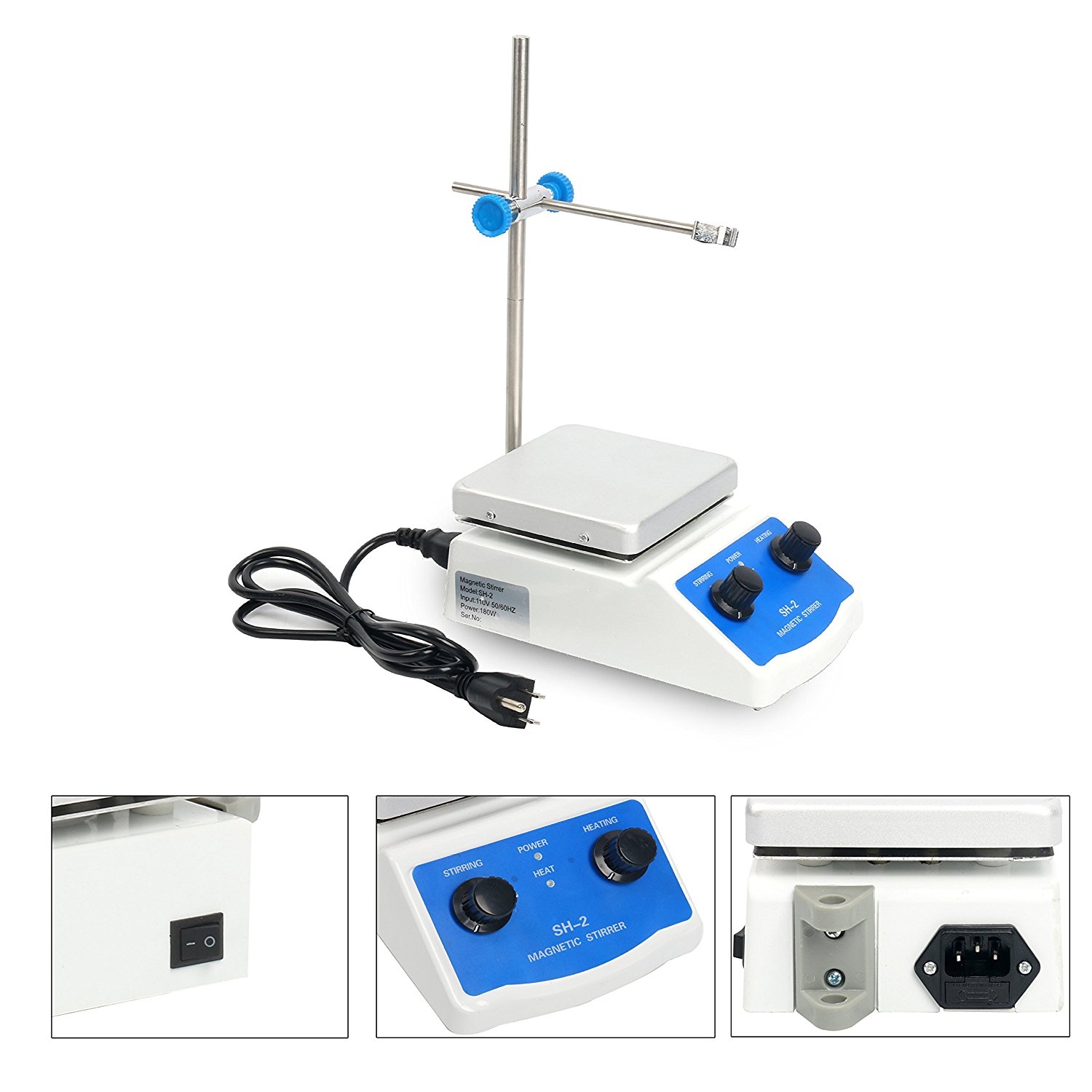 V Hz SH Hot Plate Magnetic Stirrer Dual Control Machine Stir Stir Bar L EBay