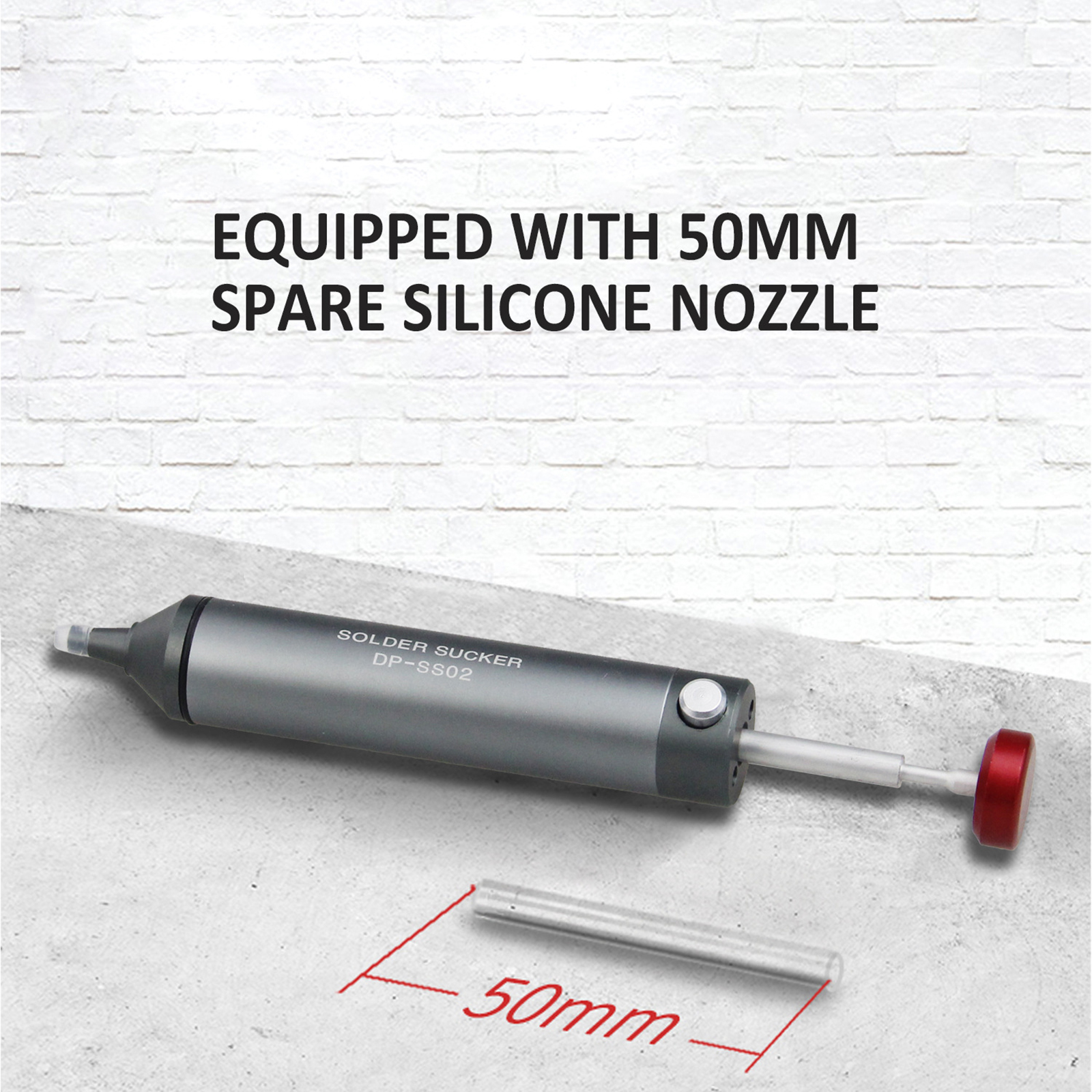 Solder Sucker Desoldering Pump Kit – Aluminum Body, High-Temp Silicone Nozzle, Strong Suction For PCB Rework & Electronics