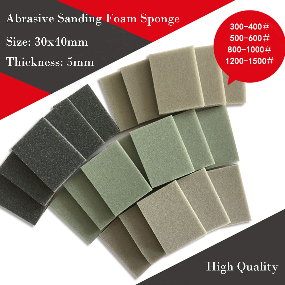 Fine Grit Flexible Wet /& Dry Abrasive Sanding Foam Sponge Sand Pad Multi Packs