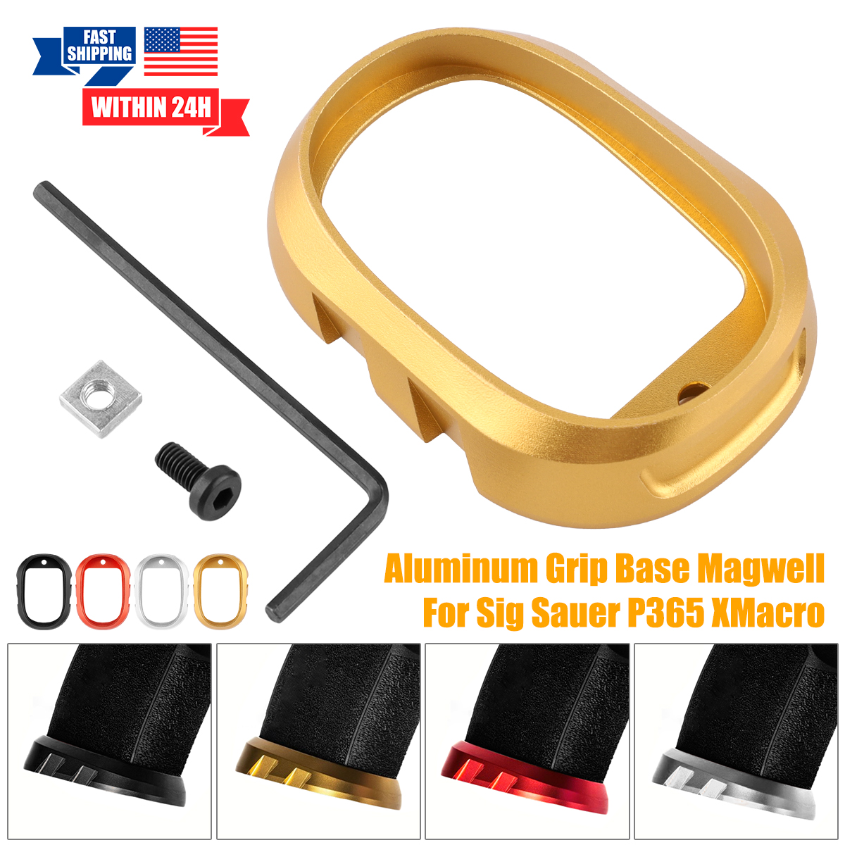 Flared Base Magwell For Sig Sauer P365 XMacro CNC Aluminum 9mm