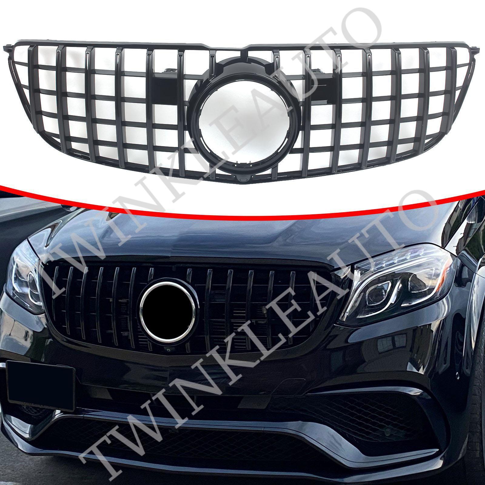 KARPAL GTR Style Front Grille With Camera Hole For Mercedes GLS-Class X166 (2016-2019) – Gloss Black, Direct Fit - View #4