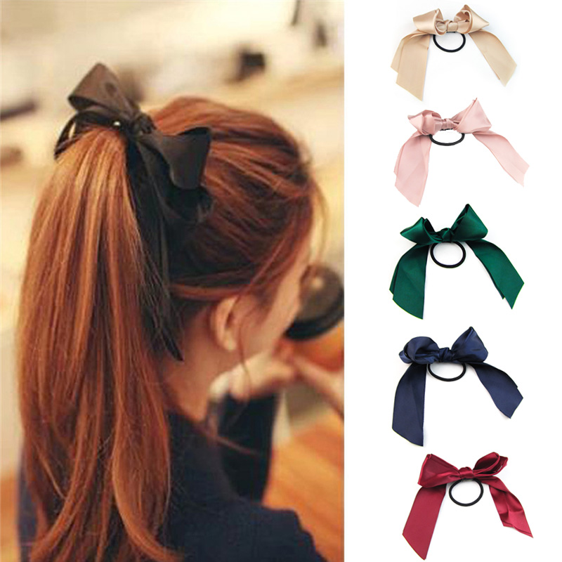 Ribbon Rope Cute Hair Ties Bow Elastic Hair Band Girl Hair