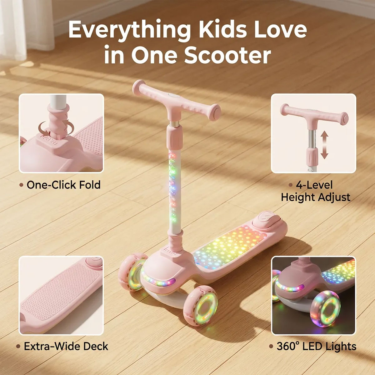 Pink LED scooter