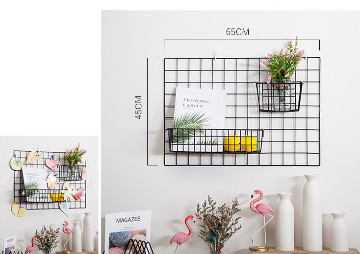 New 2x Wall Hanging Panel Grid Multifunctional Decorative Black