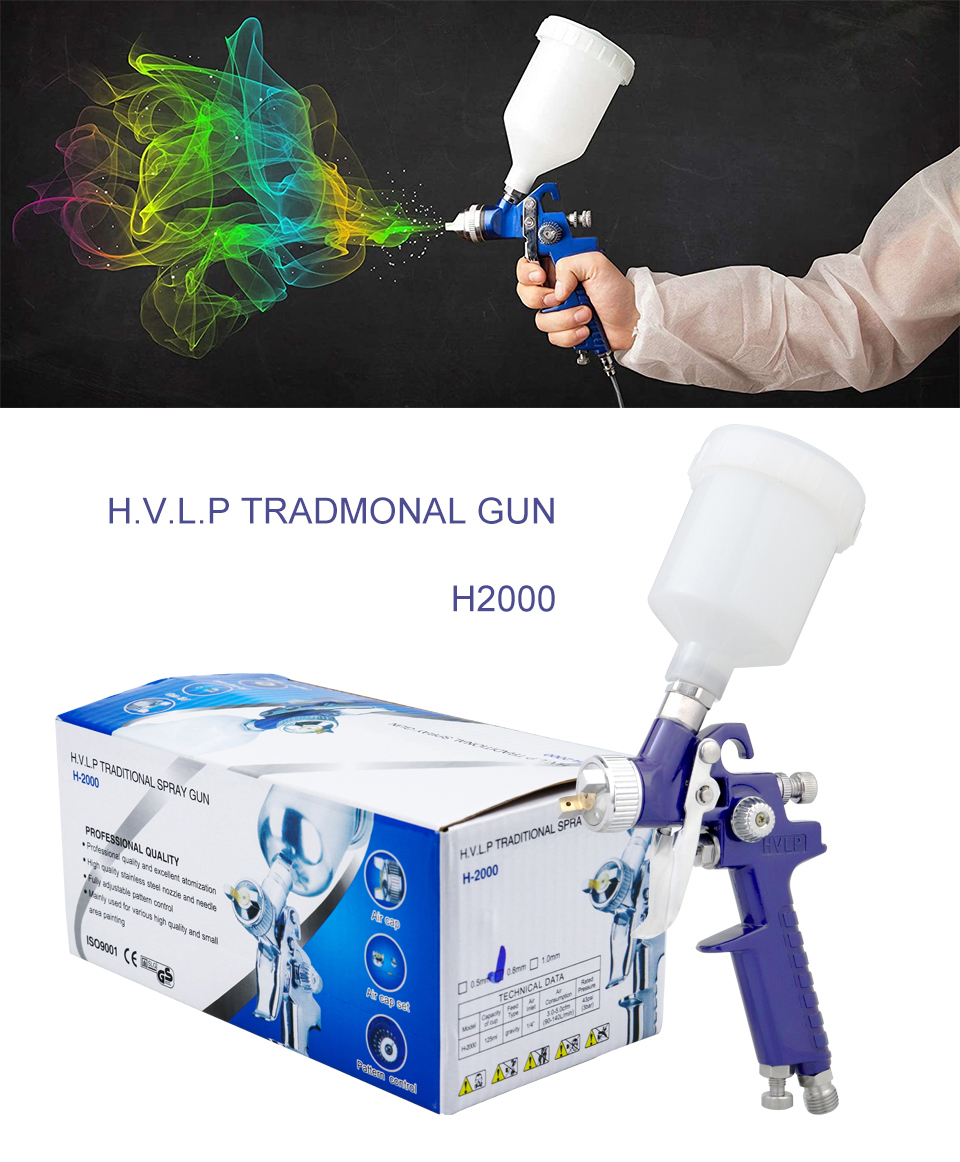 HVLP Air Paint Spray Gun Auto Car Detail Touch Up Sprayer Gravity