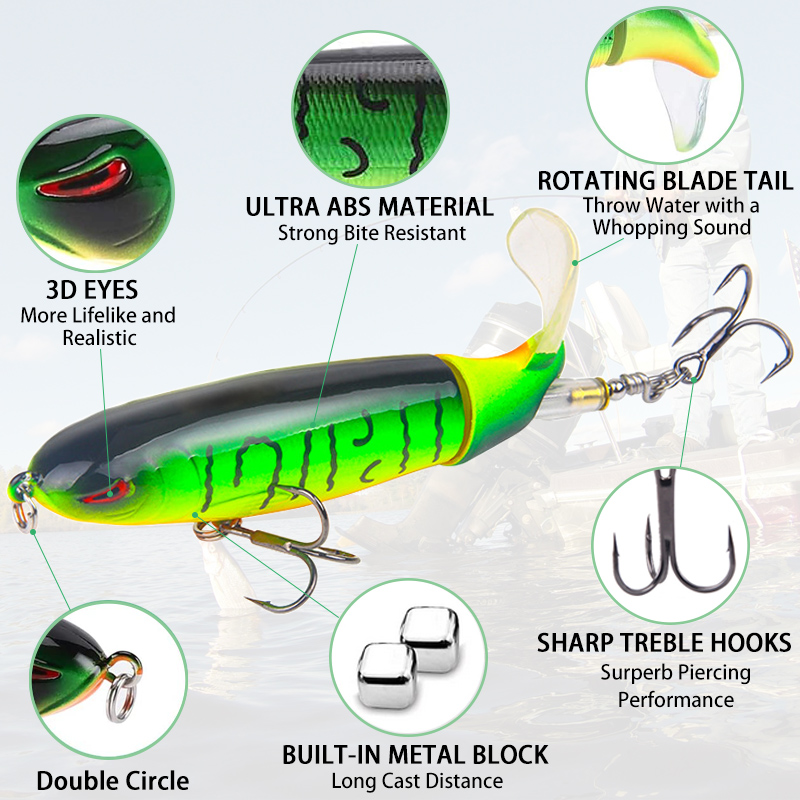 Esche Per Basso Coda Rotante 10 Esche Da Pesca Topwater Whopper Plopper - Galleggianti, Coda Rotante, Per Bass E Lucci Esche Da Pesca Per Bass Esche Per Basso Coda Rotante 10 Esche Da Pesca Topwater Whopper Plopper - Galleggianti, Coda Rotante, Per Bass E Lucci Esche Da Pesca Per Bass